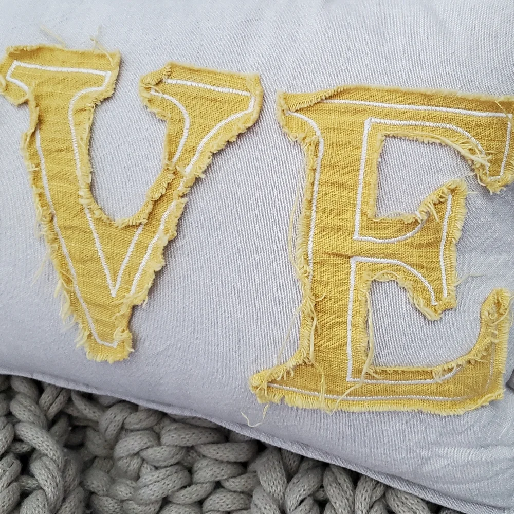 Boho Chic Accent Pillow, Tan, Yellow 